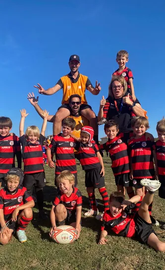 Photo de groupe de la catégorie U8 après un tournoi