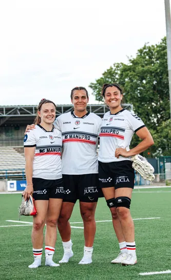 Moussac-Bouttier, Lapoujade et Picut après un match